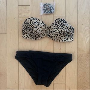 Victoria’s Secret Black Leopard Bikini 32DD Medium